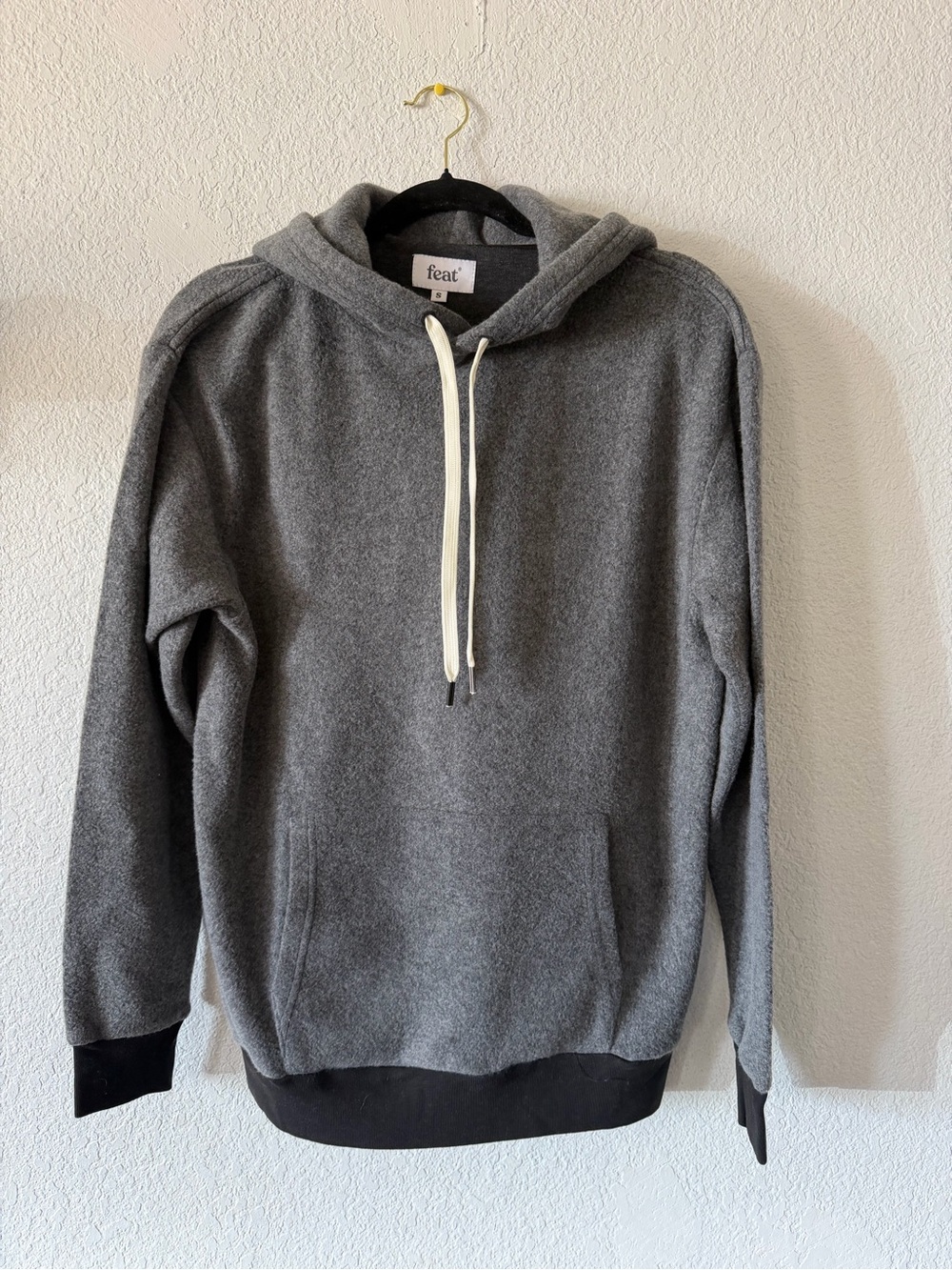 FEAT Charcoal Gray Hoodie Pullover Sweatshirt Size S
